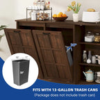 Double Tilt Out Trash Cabinet Kitchen Island with Storage