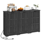 Double Tilt Out Trash Cabinet Kitchen Island with Storage