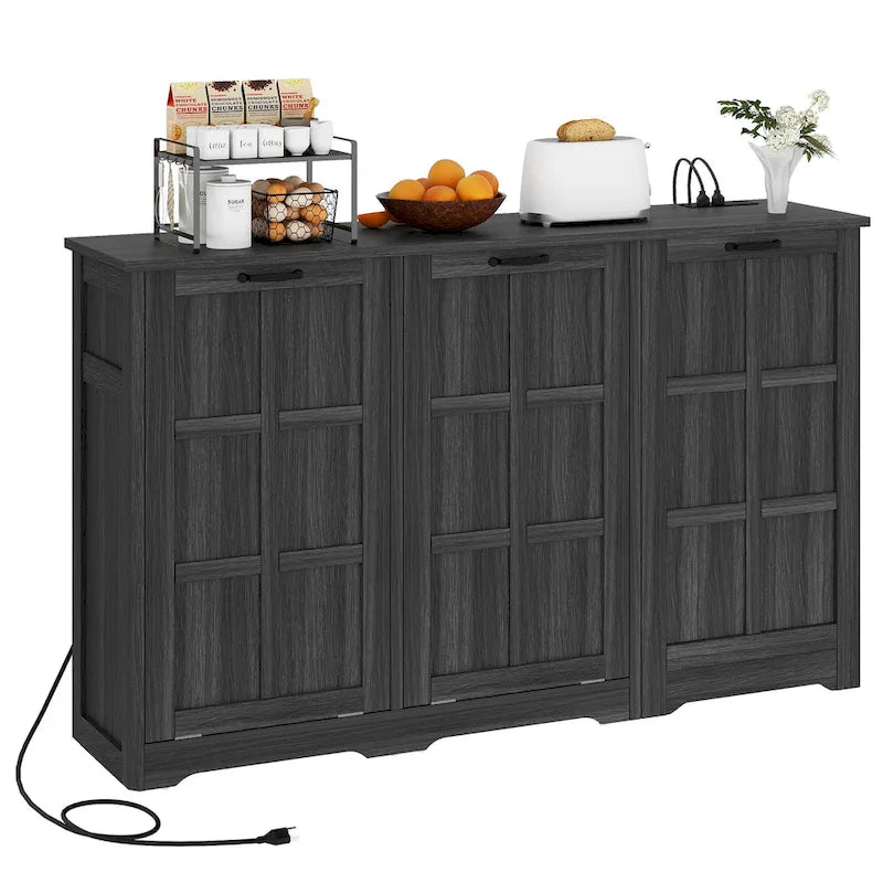 Double Tilt Out Trash Cabinet Kitchen Island with Storage