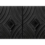 Sideboard Buffet Cabinet Kitchen Storage Cabinet Credenza with 4 Convex Pattern Diamond Doors and 2 Shelves Accent Console Table