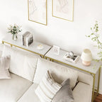 Console Table, 2-Tier Entryway Table with Storage, Narrow Sofa Table with V Design