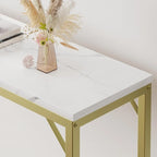 Console Table, 2-Tier Entryway Table with Storage, Narrow Sofa Table with V Design