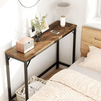 Console Table, 2-Tier Entryway Table with Storage, Narrow Sofa Table with V Design