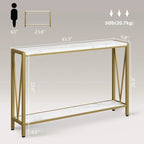 Console Table, 2-Tier Entryway Table with Storage, Narrow Sofa Table with V Design