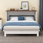Solid Pine Murphy Bed Chest with Charging Station and Large Storage Drawer