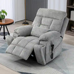 Oversize Dual Motor Massage Recliner w/Heat, Lift Sofa for Elderly, Cup Holder,180 degrees