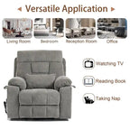 Oversize Dual Motor Massage Recliner w/Heat, Lift Sofa for Elderly, Cup Holder,180 degrees