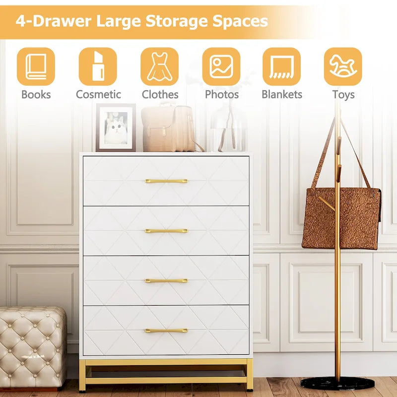 Dresser for Bedroom with 4 Drawer