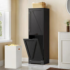 Moasis 53H Tilt Out Laundry Hamper Bathroom Storage Cabinet with Adjustable Shelves and Basket
