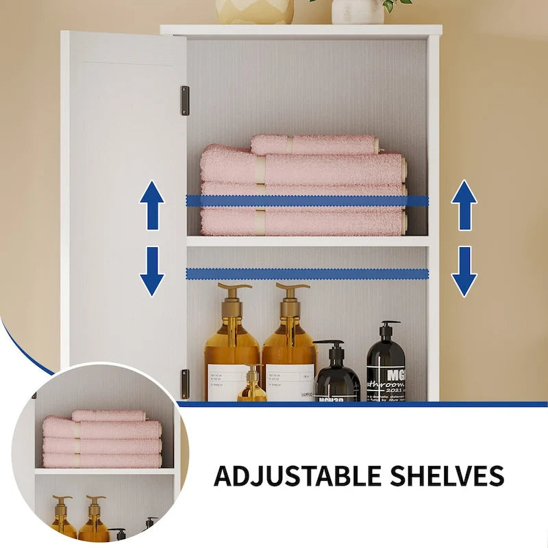 Moasis 53H Tilt Out Laundry Hamper Bathroom Storage Cabinet with Adjustable Shelves and Basket