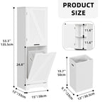 Moasis 53H Tilt Out Laundry Hamper Bathroom Storage Cabinet with Adjustable Shelves and Basket