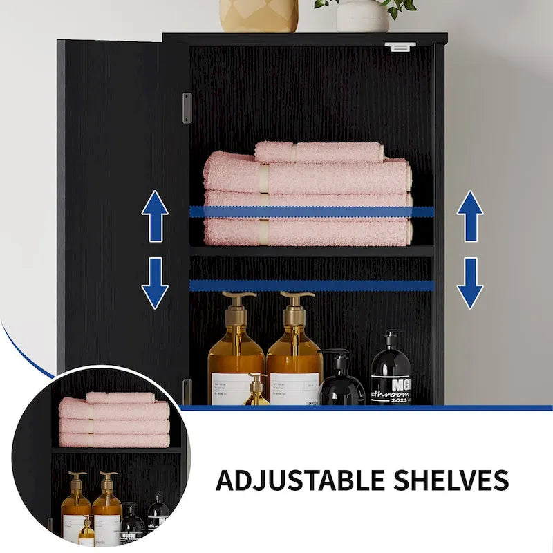 Moasis 53H Tilt Out Laundry Hamper Bathroom Storage Cabinet with Adjustable Shelves and Basket