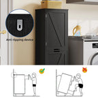 Moasis 53H Tilt Out Laundry Hamper Bathroom Storage Cabinet with Adjustable Shelves and Basket