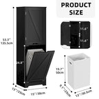Moasis 53H Tilt Out Laundry Hamper Bathroom Storage Cabinet with Adjustable Shelves and Basket