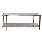 Rectangular Coffee Table,Cocktail Table w/ Mirrored TopModern Coffee Tables Accent Table for Living Room