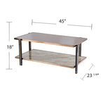 Rectangular Coffee Table,Cocktail Table w/ Mirrored TopModern Coffee Tables Accent Table for Living Room