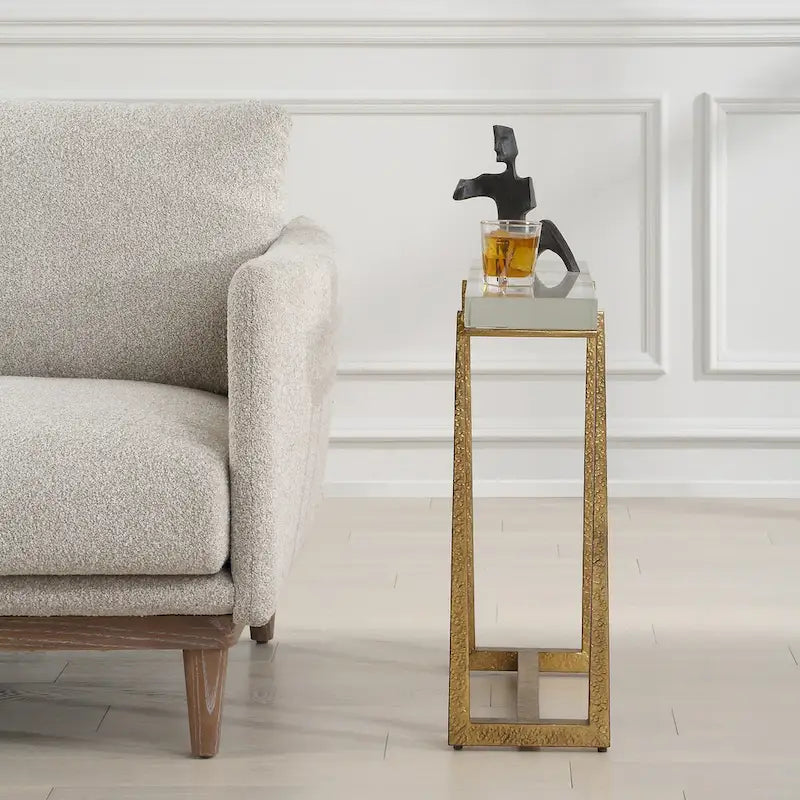 Uttermost Midas Thick Crystal Accent Table - 24H x 24W x 8.625D
