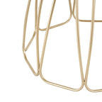 Metal Flower Inspired Side End Accent Table with Cream Marble Tabletop - Gold - Roche River Decor