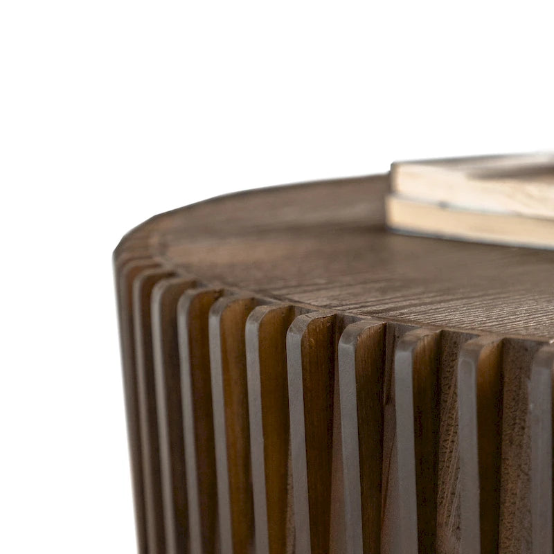 Coffee Table Set with Vertical Textured Embossed Design for Living Room (Set of 2)