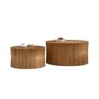Coffee Table Set with Vertical Textured Embossed Design for Living Room (Set of 2)