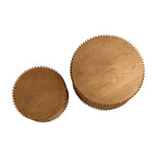 Coffee Table Set with Vertical Textured Embossed Design for Living Room (Set of 2)
