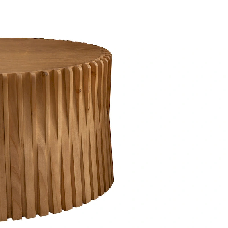 Coffee Table Set with Vertical Textured Embossed Design for Living Room (Set of 2)