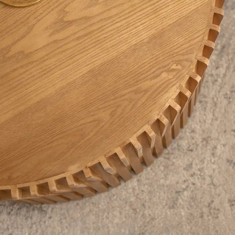 Coffee Table Set with Vertical Textured Embossed Design for Living Room (Set of 2)