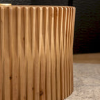 Coffee Table Set with Vertical Textured Embossed Design for Living Room (Set of 2)