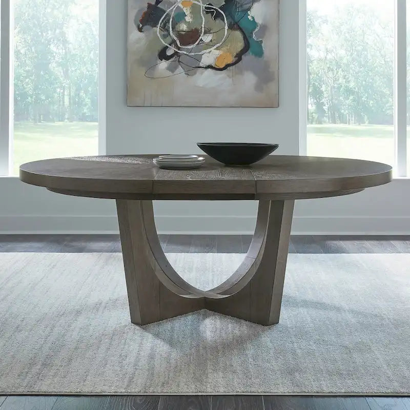 Cascade Falls Satin Espresso 5 Piece Pedestal Table Set with Chairs