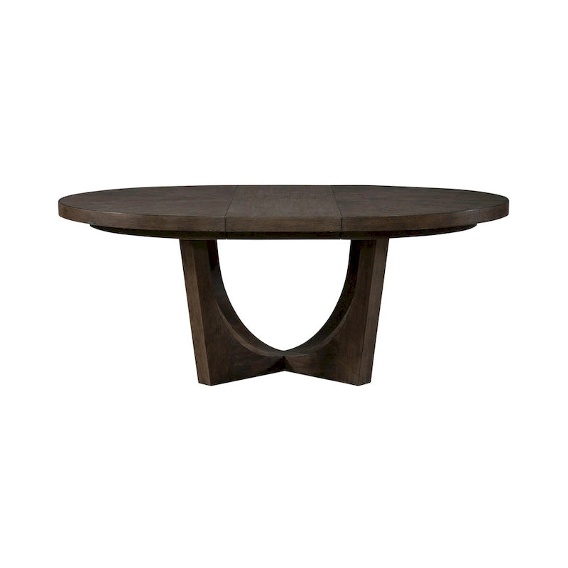 Cascade Falls Satin Espresso 5 Piece Pedestal Table Set with Chairs