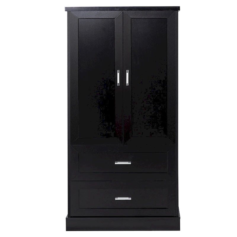 Tall Bathroom Storage Cabinet, Cabinet with Two Doors and Drawers, Adjustable Shelf, MDF Board