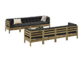 9-piece garden furniture set with cushions, impregnated pine wood MTDD92125