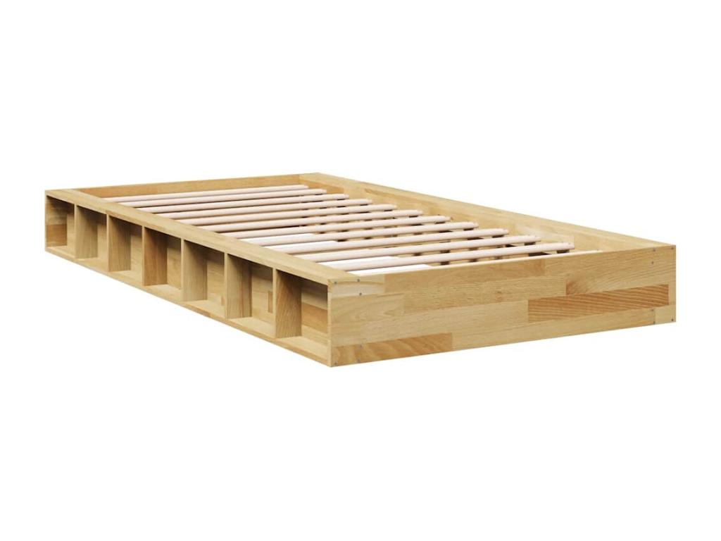 Bed frame without mattress 80x200 cm solid oak wood