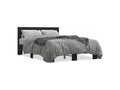 Black bed frame 120x200 engineered wood and metal