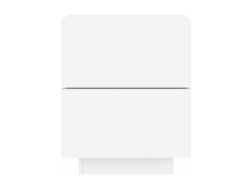 Bedside cabinet with LED lighting, white engineered wood finish