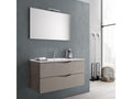 Meublori 2-drawer bathroom furniture set with stone effect and Meublori LED mirror, 100cm wide
