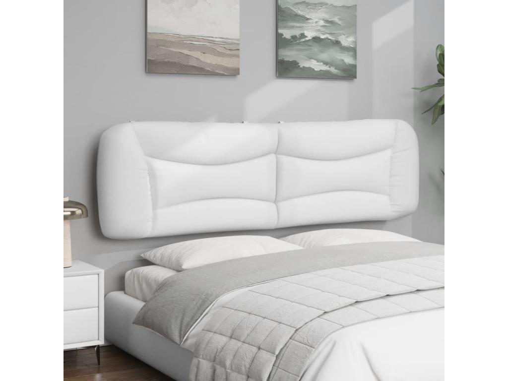 White faux leather headboard cushion, 180cm