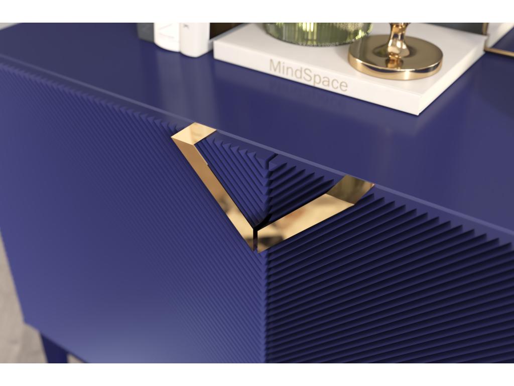 Half-length wooden sideboard / elegant navy blue / 201.5 cm
