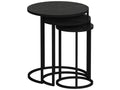 Set of 3 Frederiksværk nesting round side tables in black marble, Meublori