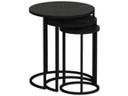 Set of 3 Frederiksværk nesting round side tables in black marble, Meublori