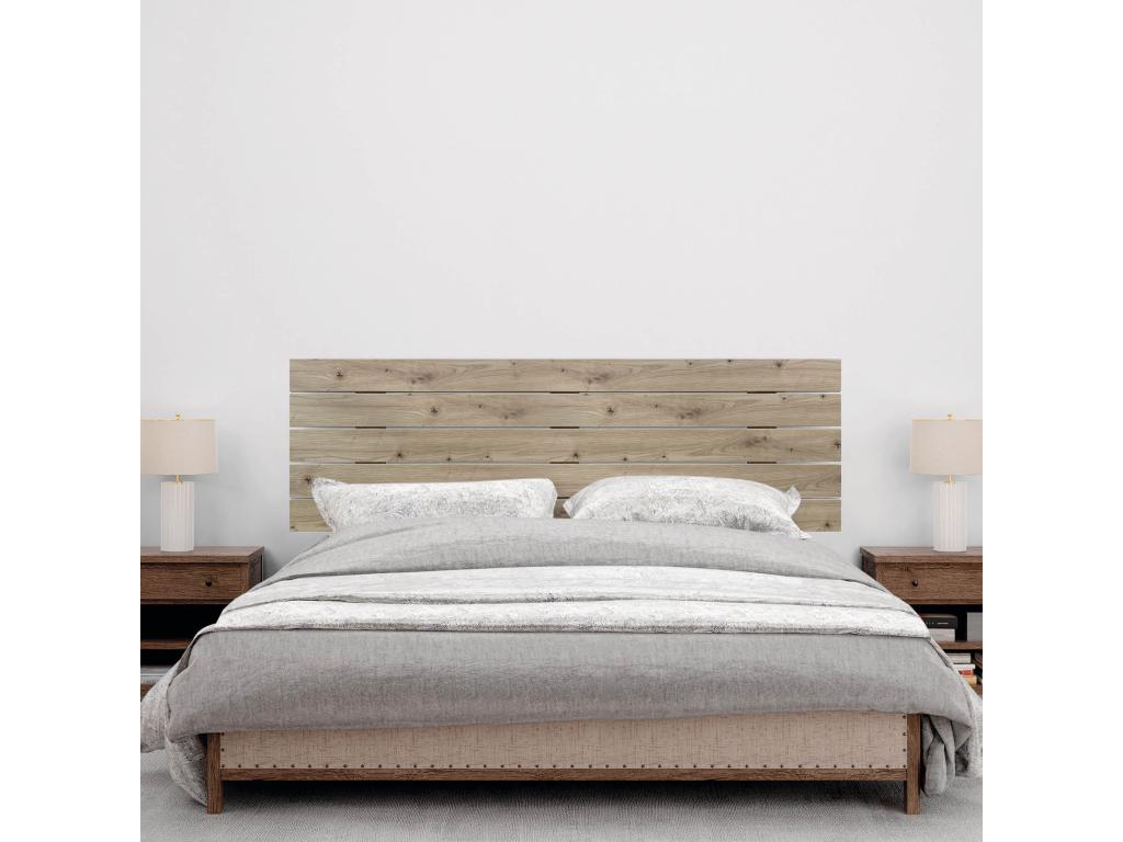Meublori Recycled Wood Headboard, Dm Style, Horizontal Pallet, 160x46cm, for 150/160cm Beds - Oak