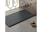 Black shower tray with smooth finish, Meublori CACH colored grate - 70x70 cm