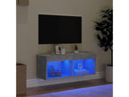 TV stand with LED lighting, concrete grey, 80x30x30 cm