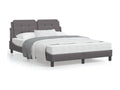 Bed frame with headboard, grey, 140x200 cm, faux leather