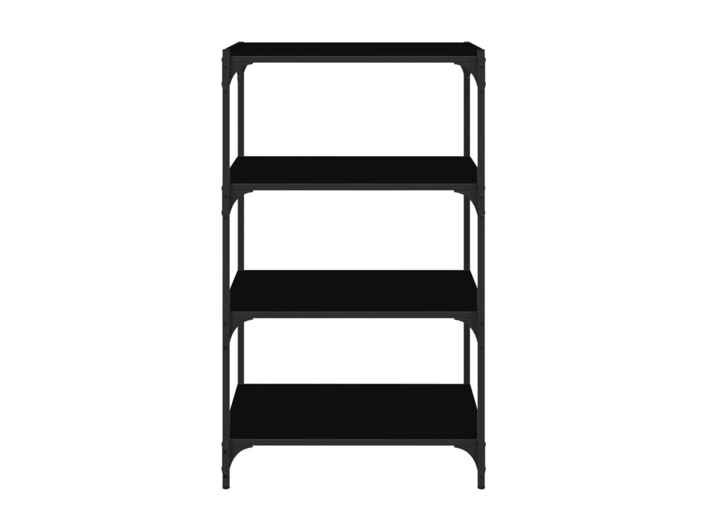 Black bookcase, 60x33x100 cm, engineered wood and steel