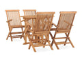5-piece folding outdoor dining set, solid teak wood