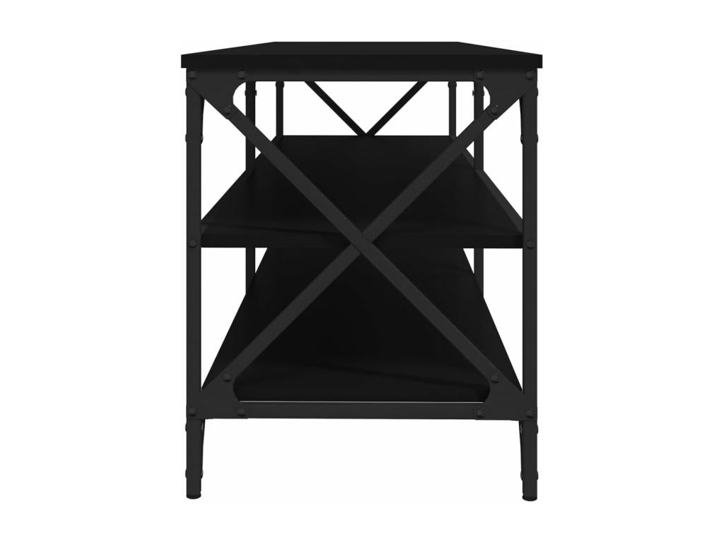 Black TV stand 140x40x50 cm engineered wood