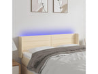 Cream LED Headboard 147x16x78/88 cm Fabric
