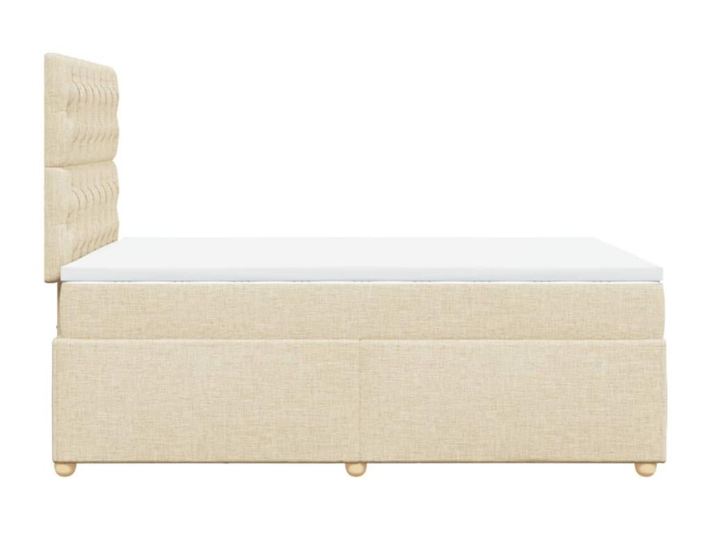 Meublori bed base with cream mattress 120x190 cm fabric