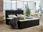 Continental Bed Meublori 195 Double Continental Black 180x200 Faux Leather 186x206x113cm